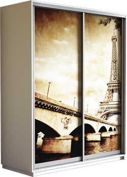 Шкаф-купе Дуо 1400/2400/600 (Фотопечать Париж) Ш157