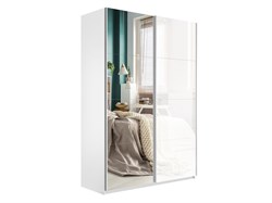 Шкаф-купе Прайм 1400/2300/570 Зеркало/Белое стекло 2368