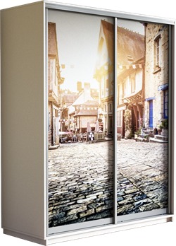Шкаф-купе Дуо 1400/2400/450 (Фотопечать Старый Город) 2513