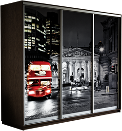 Шкаф-купе Трио 2100/2200/450 (Фотопечать Лондон) 2548